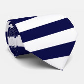 Weiß und dunkelblau, horizontal gestreift krawatte (Gerollt)
