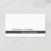 Weiß und Dunkelgrau Modernes Cooles Beruflich Visitenkarte (Vorderseite)