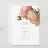 Weiß und Elfenbein | Chic Blush Rose Einladung Hoc (Vorderseite)