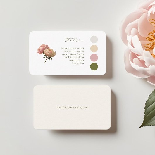 Weiß und Elfenbein | Rose Hochzeitskleid Code Begleitkarte