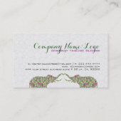 Weiß und farbenfroh Retro Floral Elefant Visitenkarte (Rückseite)