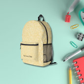 Weiß und Gelb Blumenmuster Modernes Monogramm Bedruckter Rucksack