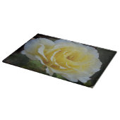 Weiß und Gelb-Rose-Glas-Schneidplatte Schneidebrett (Ecke)