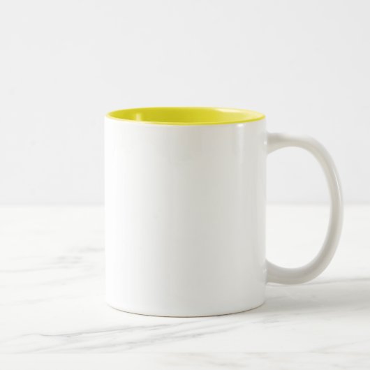 Weiß und Gelb Zweifarbige Tasse (Rechts)
