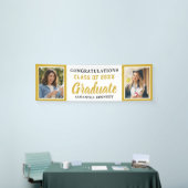 Weiß und Gold 2 Foto Gratulation 2026 Abschluss Banner (Messeveranstaltung)
