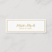 Weiß und Gold | Bold Typografy Name Card Mini Visitenkarte (Vorderseite)