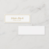 Weiß und Gold | Bold Typografy Name Card Mini Visitenkarte (Vorne/Hinten)