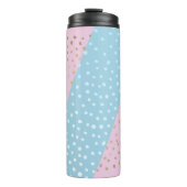 Weiß und Gold Bronze Dot Muster Thermal Tumbler Thermosbecher (Vorderseite)