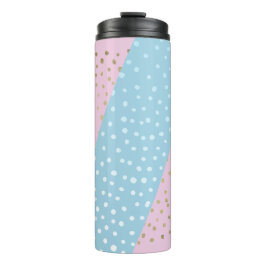 Weiß und Gold Bronze Dot Muster Thermal Tumbler Thermosbecher