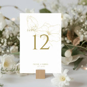 Weiß und Gold | Chic Modern Floral Wedding Tischnummer