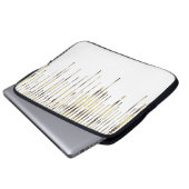 Weiß und Gold drapieren metallischen Luxus Laptopschutzhülle (Vorne Knopf)