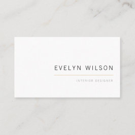 Weiß und Gold Elegant Einfaches Modern Minimalisti Visitenkarte