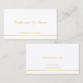 Weiß und Gold Elegant Visitenkarte (Vorne/Hinten)