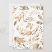 Weiß und Gold Elegante Blätter Laurel Wedding Einladung (Rückseite)
