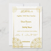 Weiß und Gold Elegante Einladung zur Hochzeit (Vorderseite)