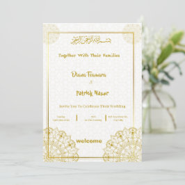 Weiß und Gold Elegante Einladung zur Hochzeit