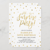 Weiß und Gold | Erwachsene 50. Überraschung Geburt Einladung (Vorne/Hinten)