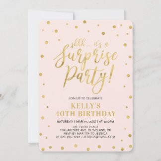 Weiß und Gold | Frauen 40. Überraschung Geburtstag Einladung