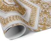 Weiß und Gold Geschenkpapier (Rolleneckpunkt)