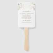 Weiß und Gold | Hochzeitsprogramm für Gipskräuter Fächer (Rückseite)