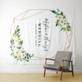 Weiß und Gold Hochzeitsvorhang, Foto Booth Prop Wandteppich (Beispiel (Horizontal))