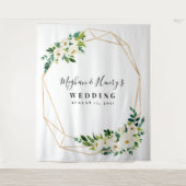 Weiß und Gold Hochzeitsvorhang, Foto Booth Prop Wandteppich (Vorderseite)