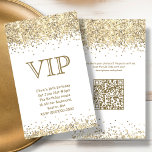 Weiß und Gold | Mini VIP Geburtstagseinladung Begleitkarte<br><div class="desc">Maßgeschneiderte Glitzer VIP Mini-Geburtstagseinladung in Weiß und Gold. Eine Einladung, die Ihren Gästen einen VIP-Zugang zum Party bietet. Die Details zur Geburtstagsfeier sind vorn. Auf der Rückseite können Ihre Gäste den QR-Code mit ihren Handys scannen, um ihre Party-Fotos hochzuladen und mit Ihnen zu teilen. Alles was Sie tun müssen, ist...</div>