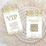 Weiß und Gold | Mini VIP Geburtstagseinladung Begleitkarte<br><div class="desc">Maßgeschneiderte Glitzer VIP Mini-Geburtstagseinladung in Weiß und Gold. Eine Einladung, die Ihren Gästen einen VIP-Zugang zum Party bietet. Die Details zur Geburtstagsfeier sind vorn. Auf der Rückseite können Ihre Gäste den QR-Code mit ihren Handys scannen, um ihre Party-Fotos hochzuladen und mit Ihnen zu teilen. Alles was Sie tun müssen, ist...</div>