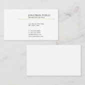 Weiß und Gold Moderne Elegante Schlichte Sleek Visitenkarte (Vorne/Hinten)