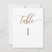 Weiß und Gold Moderne Minimalistische Tischnummer (Rückseite)