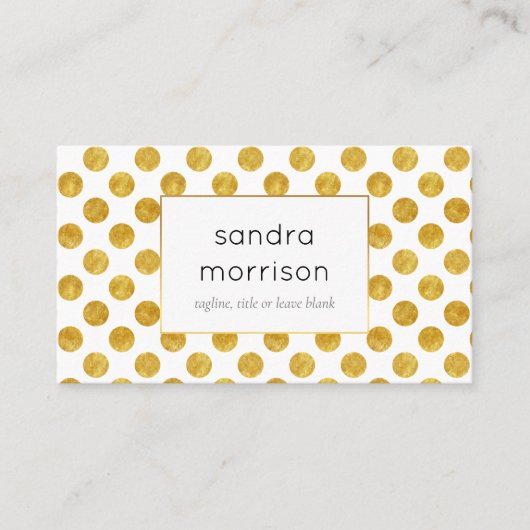 Weiß und Gold punktierte Visitenkarte (Vorderseite)