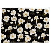 Weiß und Gold Schwarz Große Geschenktüte (Rückseite)