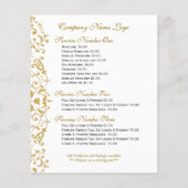 Weiß und Gold Verzierte Blumenrinnen Flyer (Hinten)