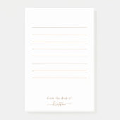 Weiß und Gold von der Schreibtisch mit kundenspezi Post-it Klebezettel (Vorderseite)