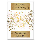 Weiß und Gold Zickzack und Confetti | PLATZKARTEN Tischnummer (Vorderseite)