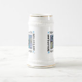 Weiß und Goldbier Stein mit Molon Labe Logo Bierglas (Mittel)