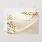 Weiß- und Goldblumen-Dankeskarten Dankeskarte (Rückseite)