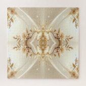 Weiß- und Goldblumen-Puzzle Puzzle (Horizontal)