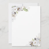 Weiß und goldfarbener Blumenreath Elegantes Brautp Einladung (Rückseite)