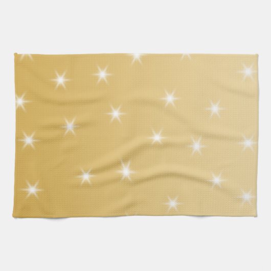Weiß-und Goldfarbsternchen-Vereinbarung Handtuch (Horizontal)