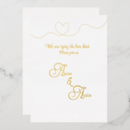 Weiß- und Goldfolie Folieneinladung