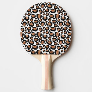 Weiß und Goldfolien-Gepard - Leopard-Muster Tischtennis Schläger
