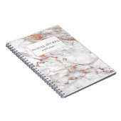 Weiß und Goldgewundenes Marmorierungnotizbuch Notizblock (Rechte Seite)