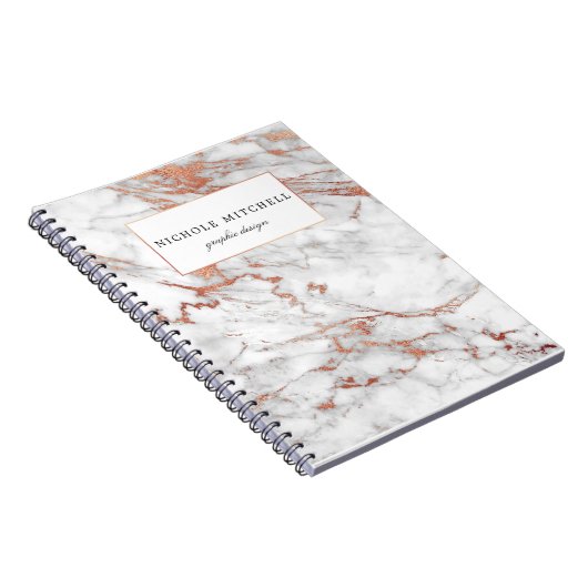 Weiß und Goldgewundenes Marmorierungnotizbuch Notizblock (Rechte Seite)