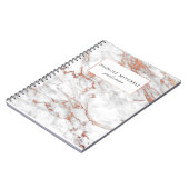 Weiß und Goldgewundenes Marmorierungnotizbuch Notizblock (Linke Seite)