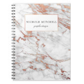 Weiß und Goldgewundenes Marmorierungnotizbuch Notizblock (Vorderseite)