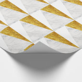Weiß und Goldmarmor Geschenkpapier (Ecke)