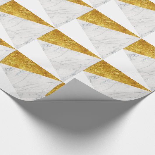 Weiß und Goldmarmor Geschenkpapier (Ecke)