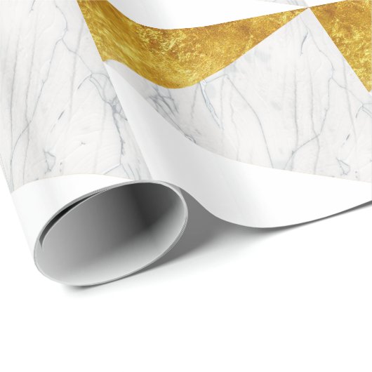 Weiß und Goldmarmor Geschenkpapier (Rolleneckpunkt)