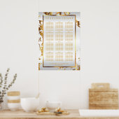 Weiß- und Goldmarmor - Seating Chart (12) Poster (Küche)